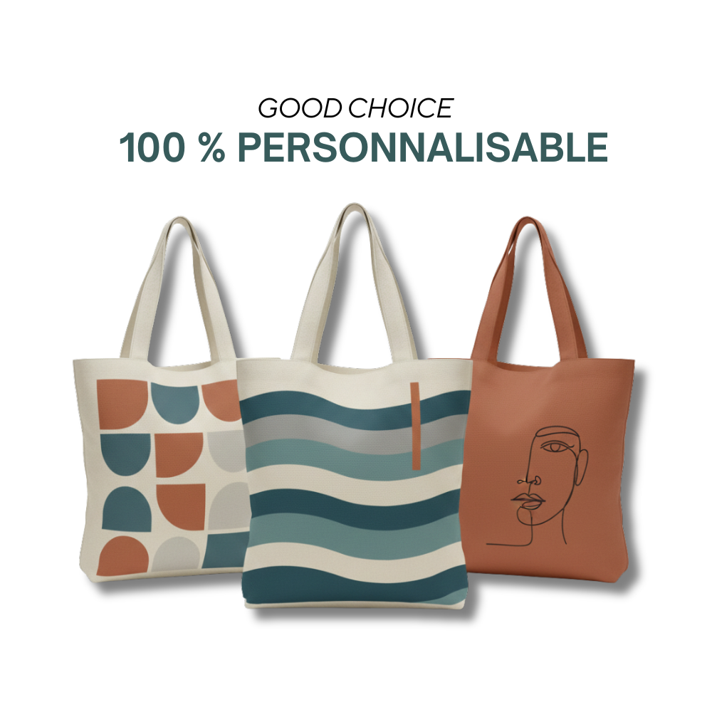 Orange | Sac coton avec anses longues (38x42cm).