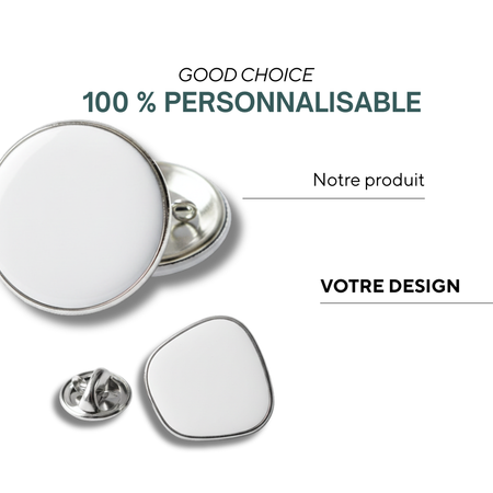 Cognac | Pins oval en métal avec doming