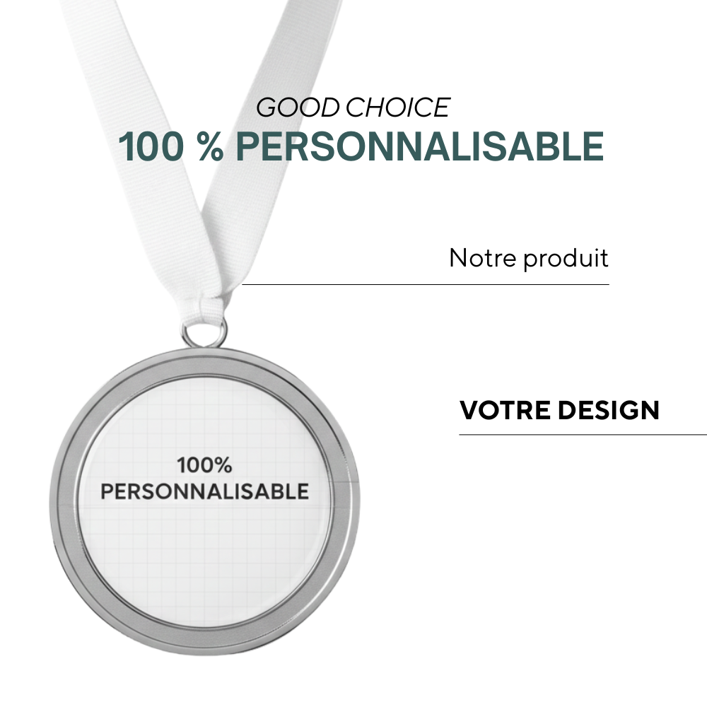 Niort | Médaille en alliage de zinc avec motif en émail doux. Rubans cousus en boucle.