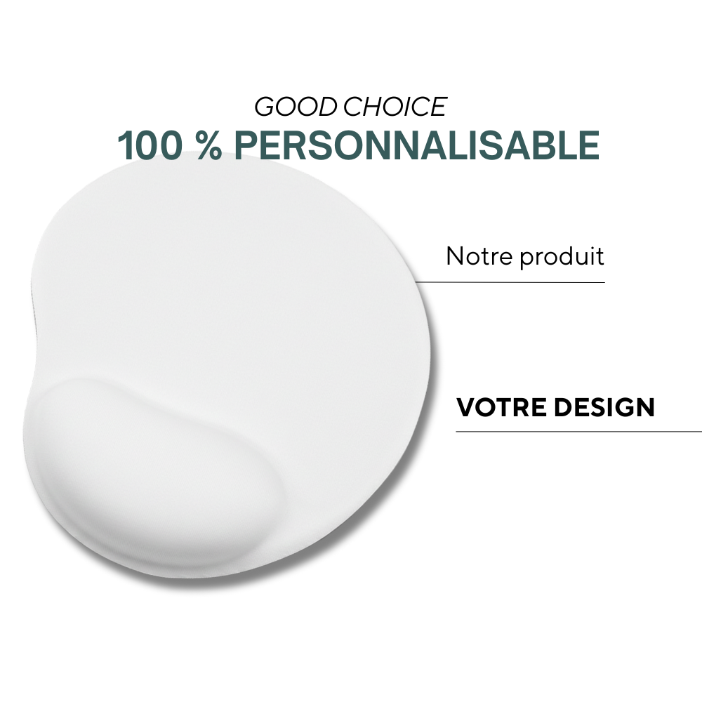 Naples | Tapis de souris RPET 170gsm en quadrichromie avec picots en silicone antidérapants.