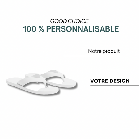 La Rosière | Claquettes antidérapantes, unisexes, avec votre logo sur la bande.