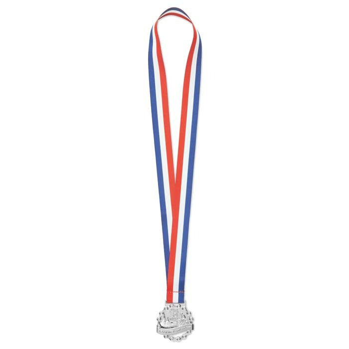 Vichy | Médaille en relief en alliage de zinc avec rubans cousus en boucle.