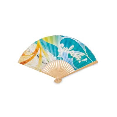 La toussuire | Eventail en bambou en quadrichromie