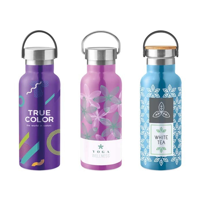 Campinas | Bouteilles en acier inoxydable à double paroi de 500 ml au pantone.