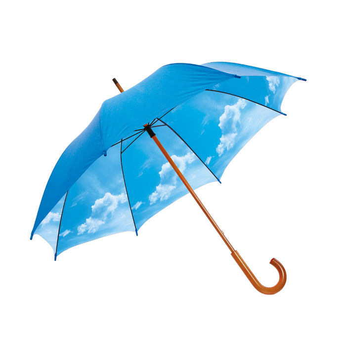 Pamiers | Parapluie ouverture auto mât et poignée bois.⌀102cm/23″.