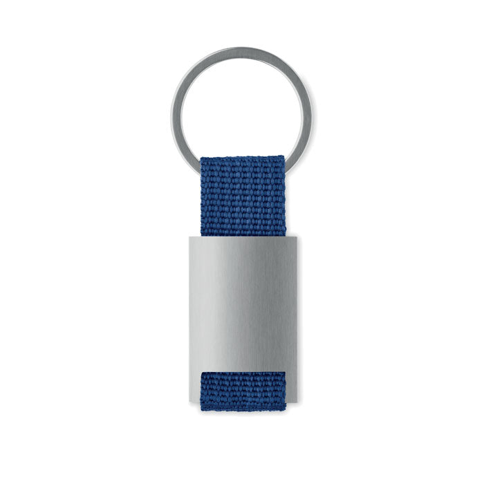 Cannes | Porte-clés rectangulaire en alliage de zinc. Sangle en PE