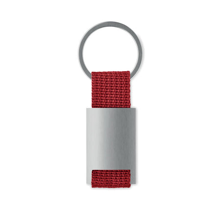 Cannes | Porte-clés rectangulaire en alliage de zinc. Sangle en PE