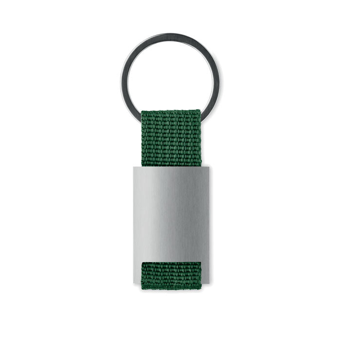 Cannes | Porte-clés rectangulaire en alliage de zinc. Sangle en PE