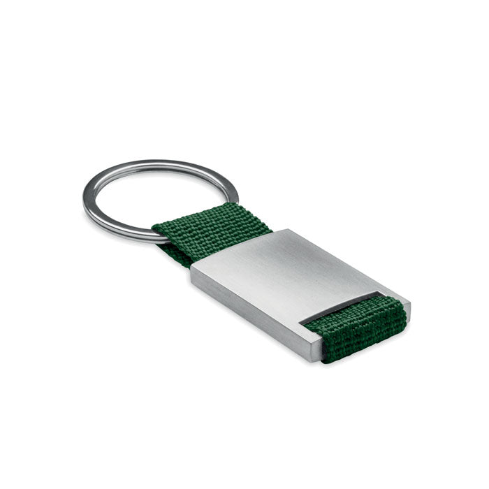 Cannes | Porte-clés rectangulaire en alliage de zinc. Sangle en PE