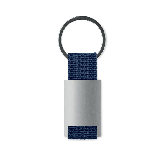 Cannes | Porte-clés rectangulaire en alliage de zinc. Sangle en PE