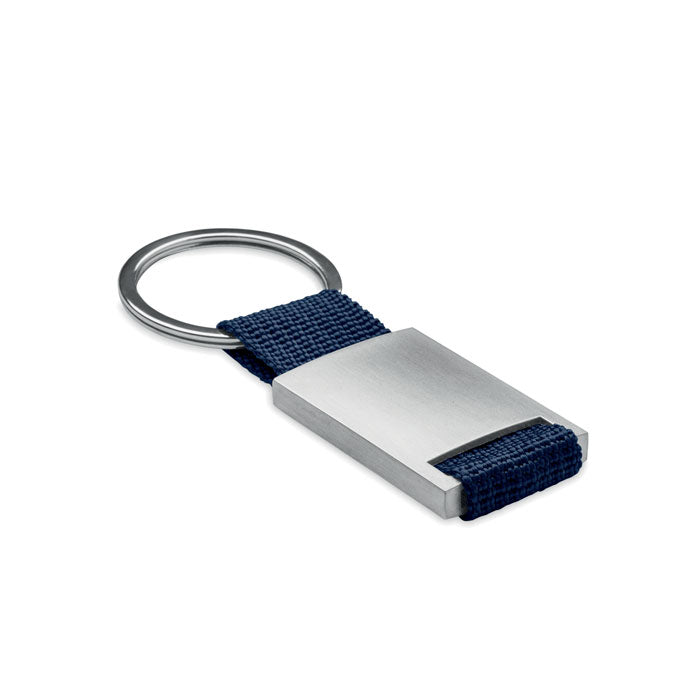Cannes | Porte-clés rectangulaire en alliage de zinc. Sangle en PE