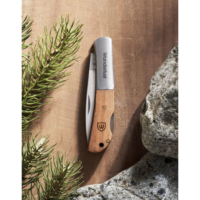 Funchal | Couteau pliable en acacia inoxydable