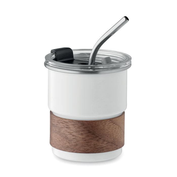 Sydney | Gobelet design simple paroi avec paille à personnaliser