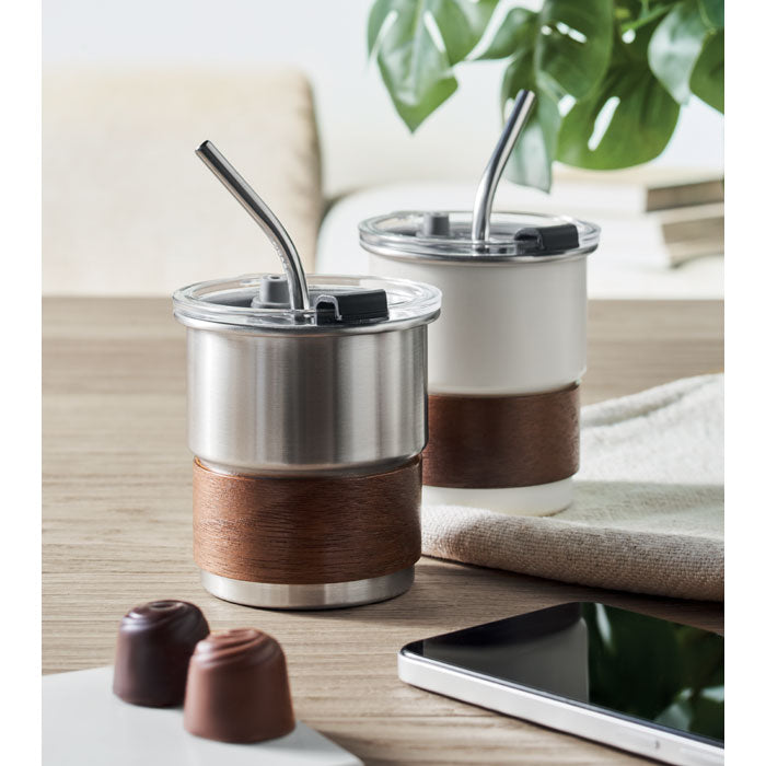 Sydney | Gobelet design simple paroi avec paille à personnaliser
