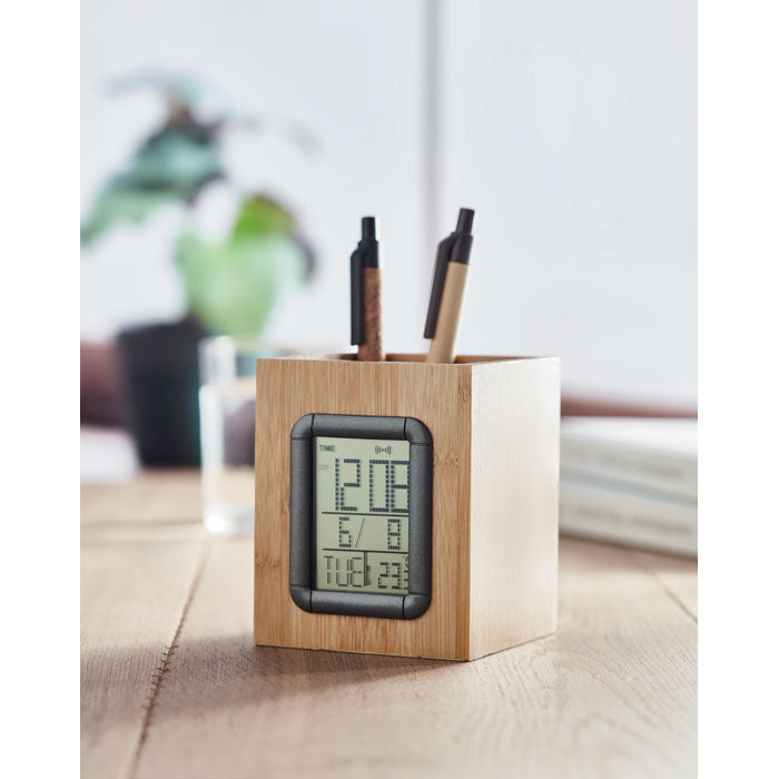 Melbourne | Porte-stylo en bambou avec calendrier numérique