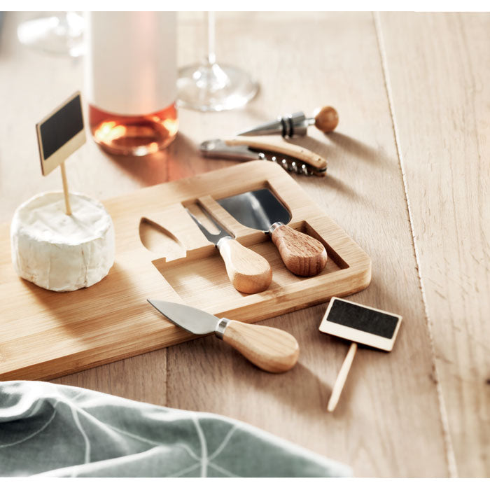 Madrid | Planche à Fromage en bambou avec couteaux de service