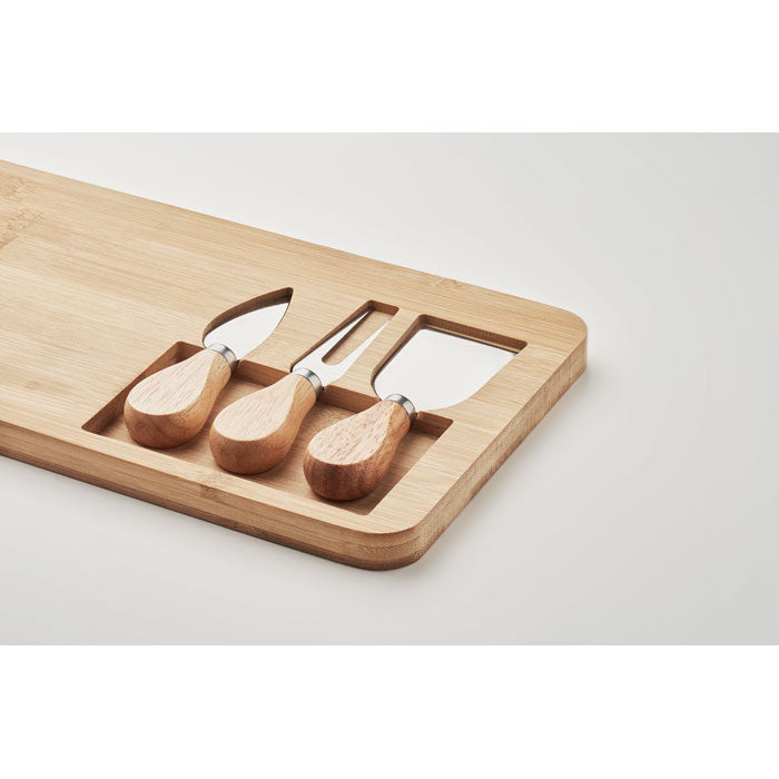 Madrid | Planche à Fromage en bambou avec couteaux de service