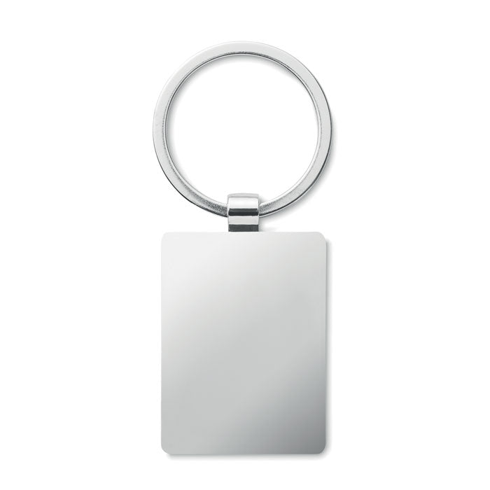 Nevers | Porte-clés en alliage de zinc de forme rectangulaire avec surface en bambou