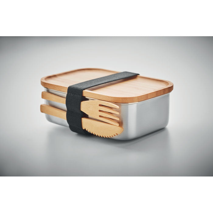 Prague | Lunchbox en acier inoxydable avec couverts pas cher