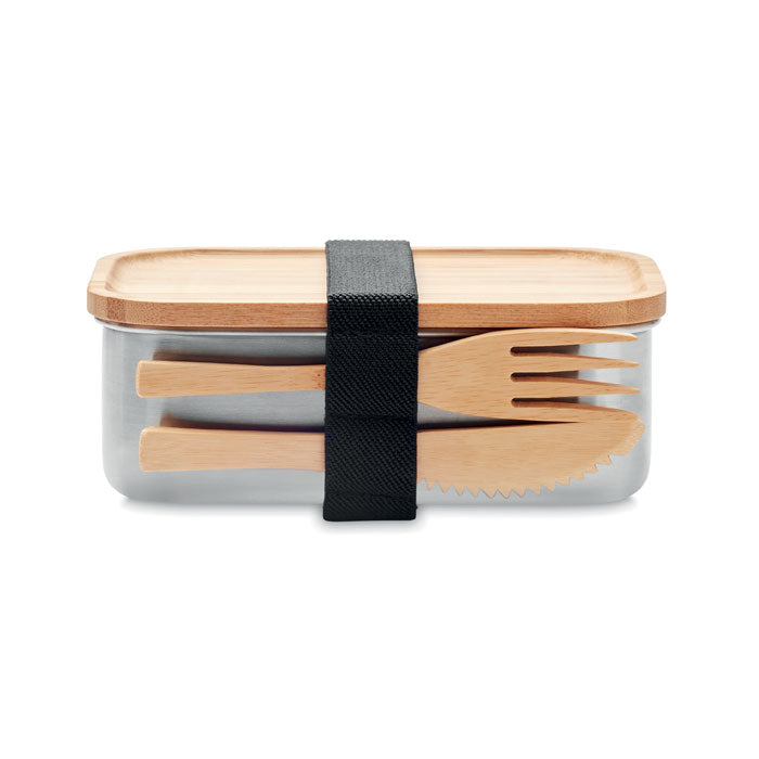 Prague | Lunchbox en acier inoxydable avec couverts pas cher